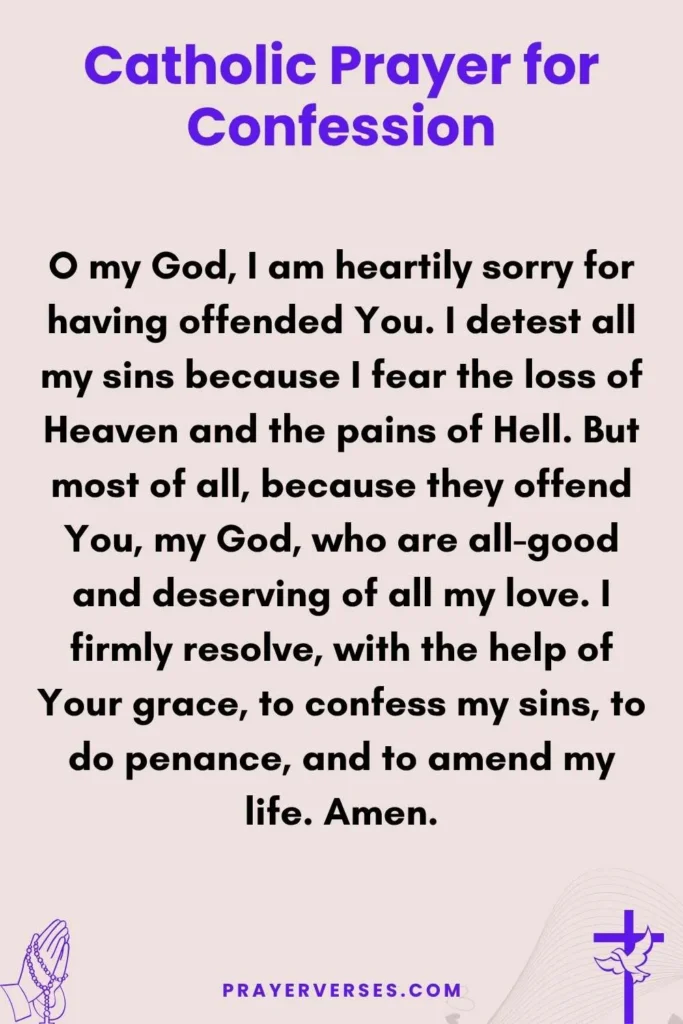 Catholic Prayer for Confession and Forgiveness
