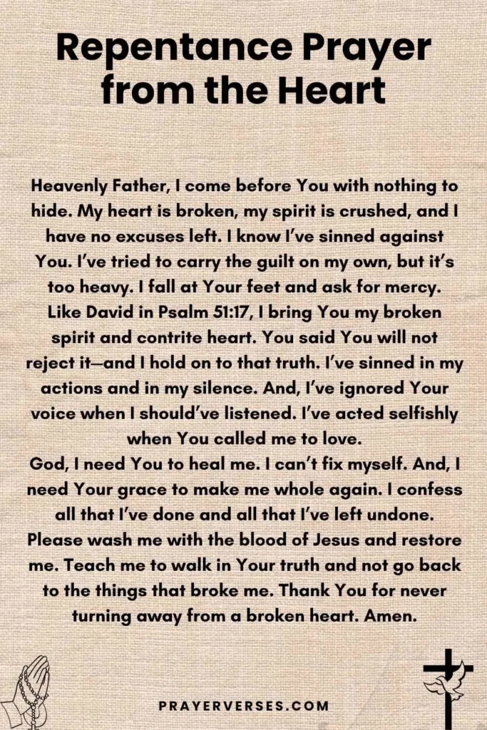 Deep Repentance Prayer from the Heart