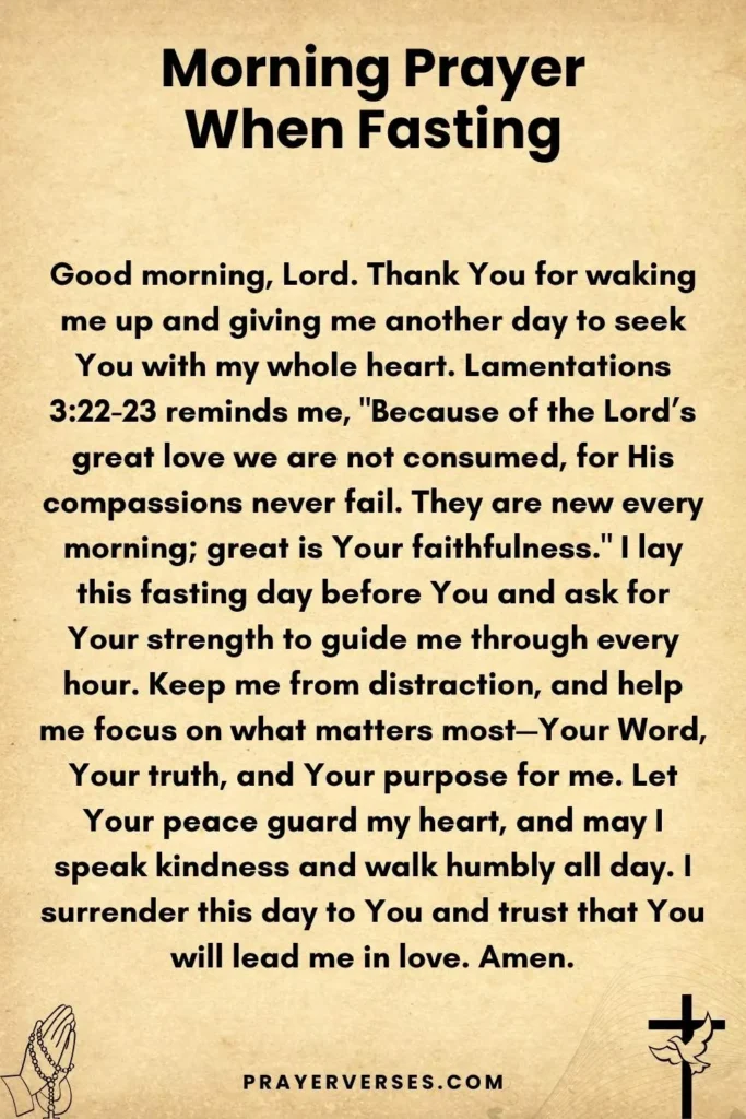 Morning Prayer When Fasting to Start the Day With Faith