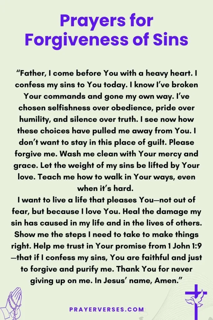 Prayers for Forgiveness of Sins