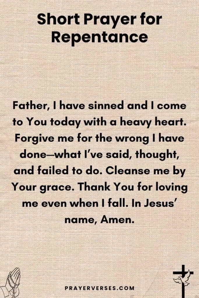 Short repentance Prayers